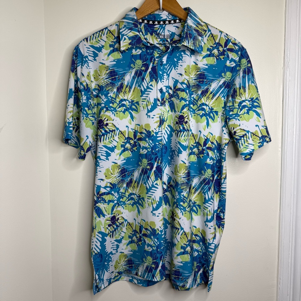 Tattoo Golf Performance Aloha Collection Polo Shirt Men’s Size Small Cooling